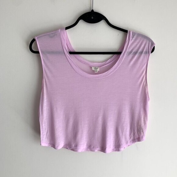 Aritzia Wilfred Muscle Tee T-shirt Cropped sleeveless lilac purple Size XS - Picture 9 of 14